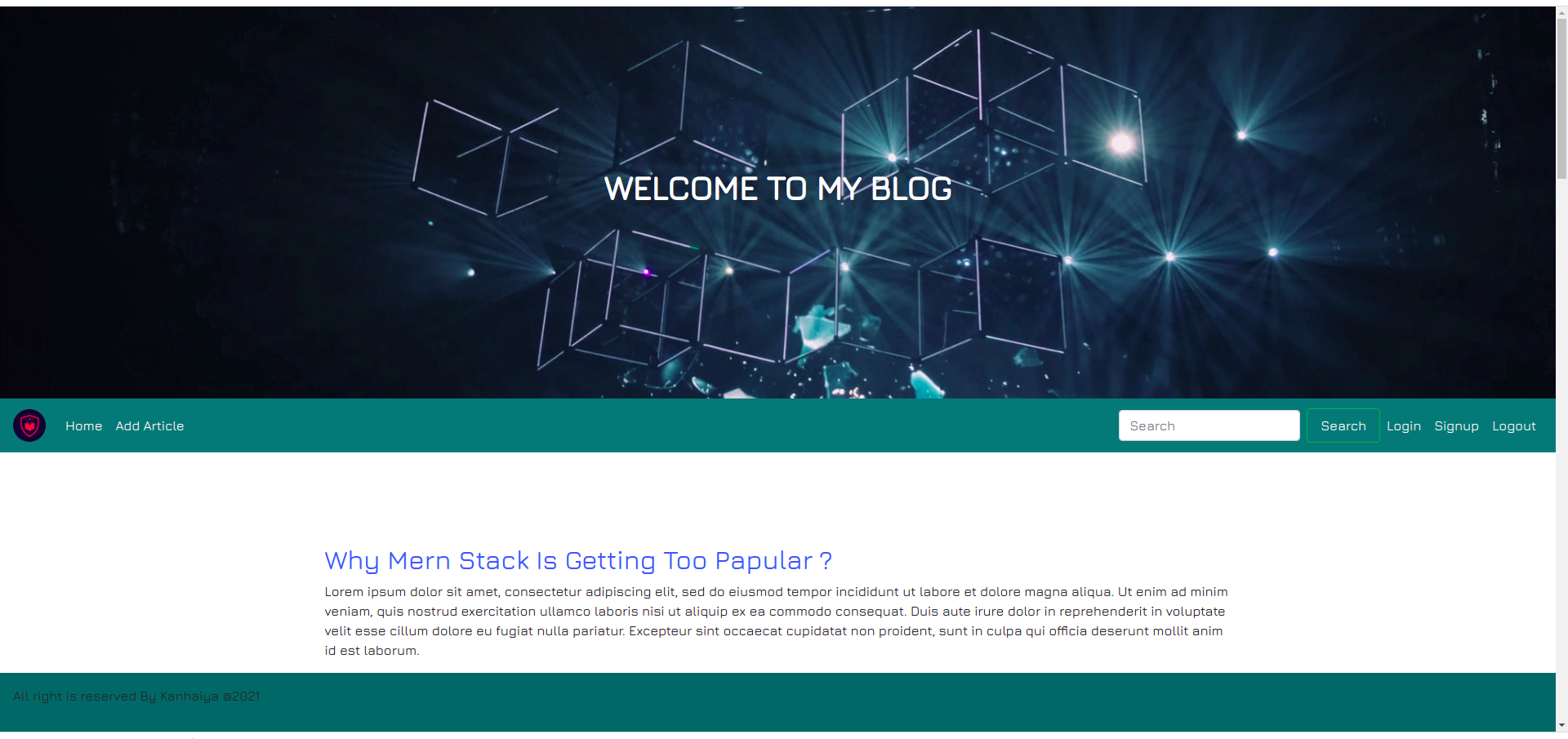 MERN Tech-Blog App